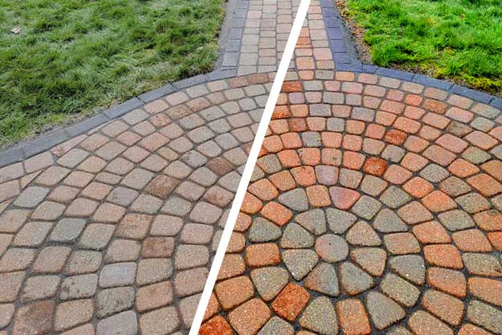 Before and After Brick Paver Sealing