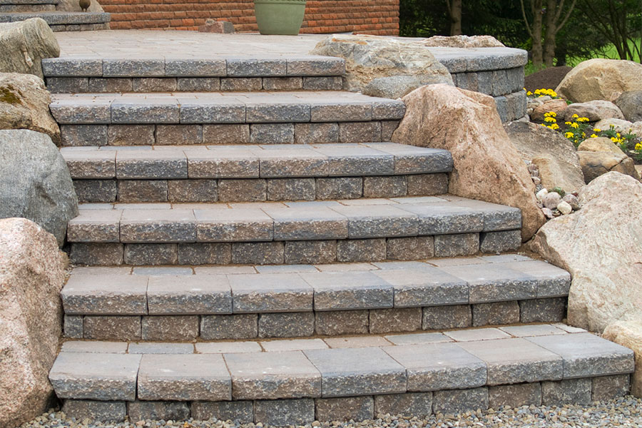 Brick Paver and Stone Steps