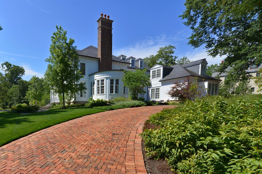 Brick Driveway with House
