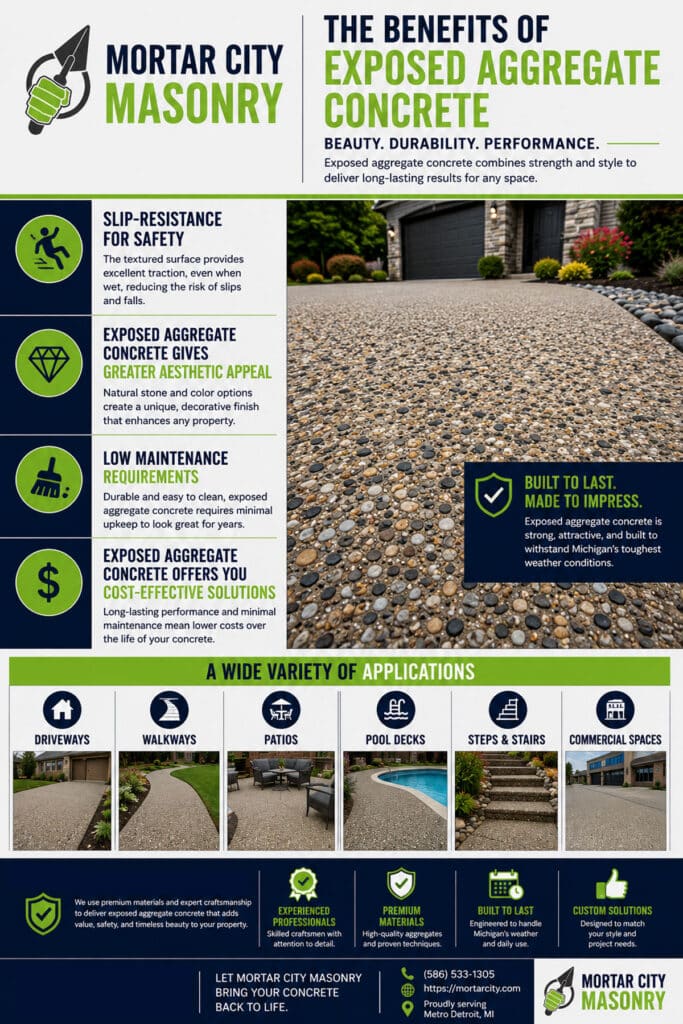 Detroit Aggregate Exposed Aggregate Concrete in Metro Detroit | Mortar City Masonry